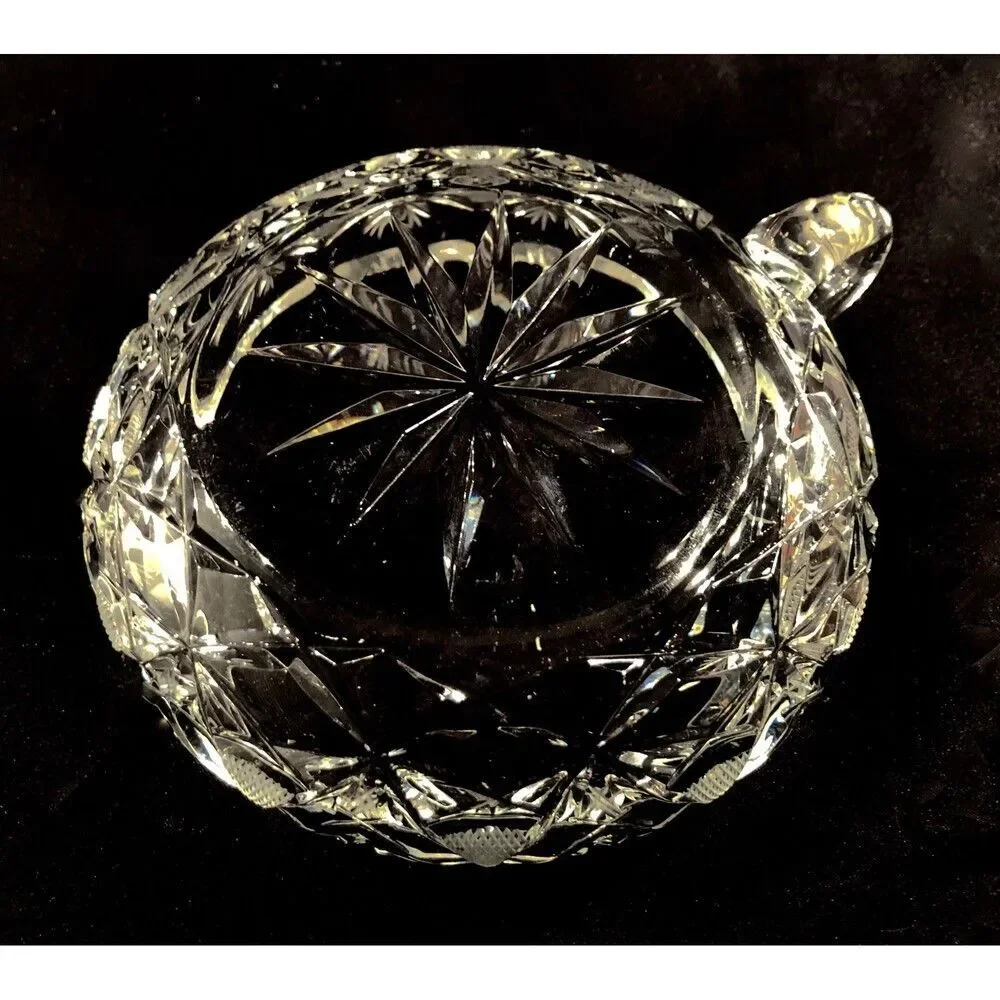 Cut Crystal Dessert / Wine Bottle Coaster/ Nappy / Trinket Dish, MF Unknown